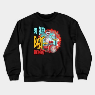 Cool Drummer Skull Crewneck Sweatshirt